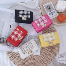 Детская шерстяная сумка через плечо, модная сумка на цепочке для девочек, аксессуары для детей, Мультяшные Кошельки для монет, милые сумочки для принцесс