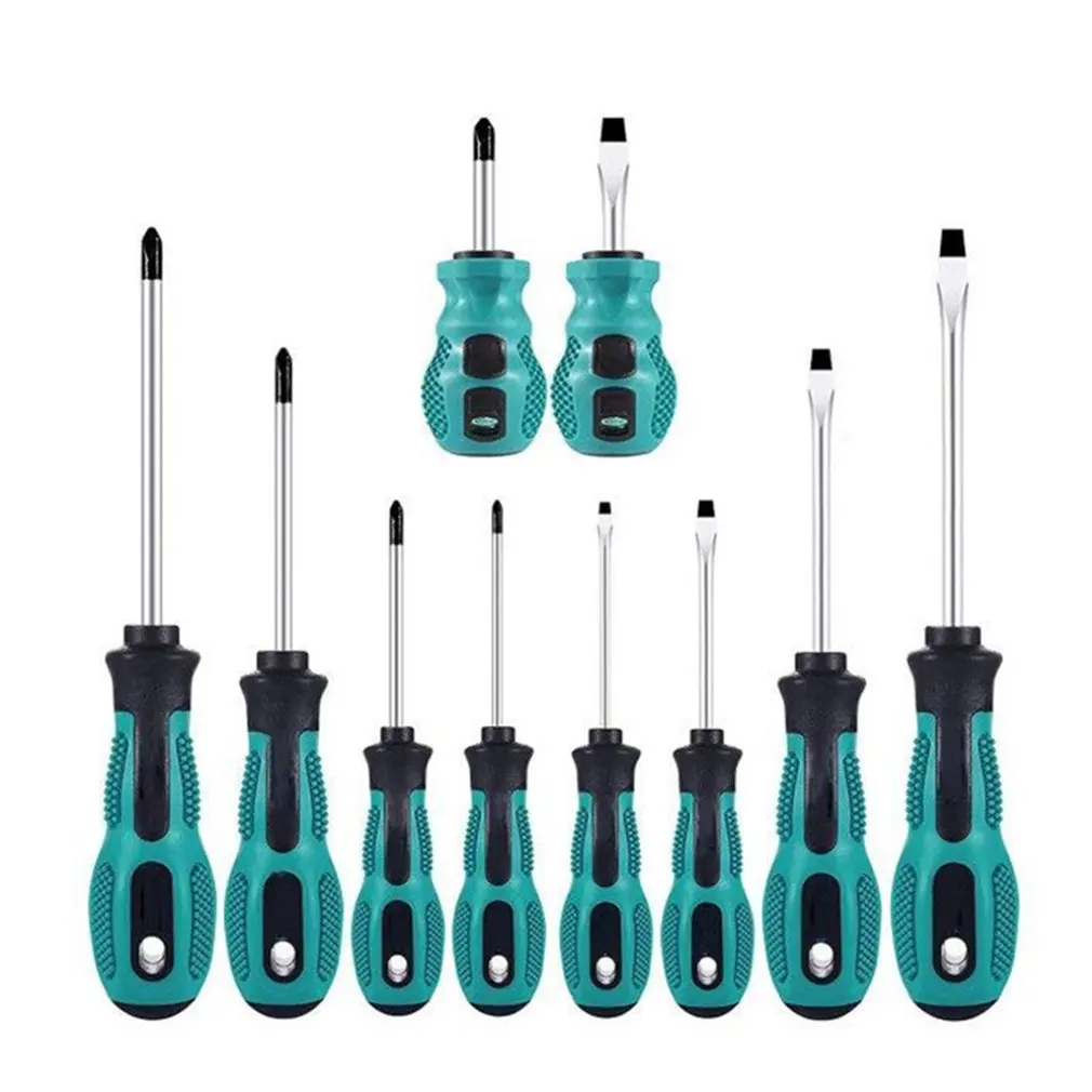 9/pcs Screwdriver Set Screw Driver Straight Cross Shaped Multi function PP Handle Security