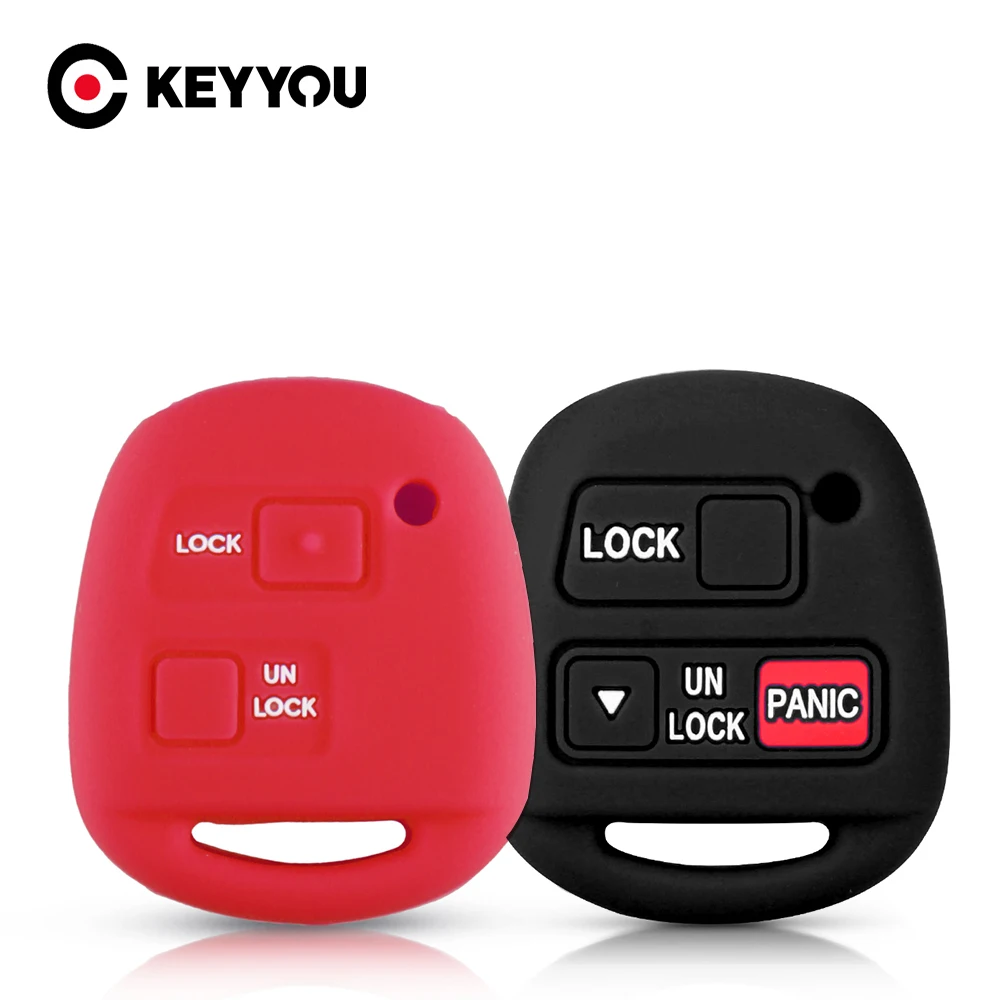 

KEYYOU 10 шт. 2/3 кнопок для Toyota Land Cruiser Camry Corolla для Lexus ES GS ES330 RX330 силиконовый чехол для ключей от машины защитный чехол