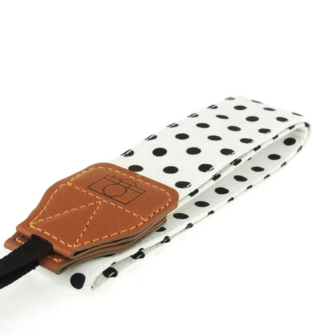 38cm Cotton Retro Polka Dot Camera Shoulder Belt adjustable Neck Photo Strap PU leather For SLR/DSLR Camera #734