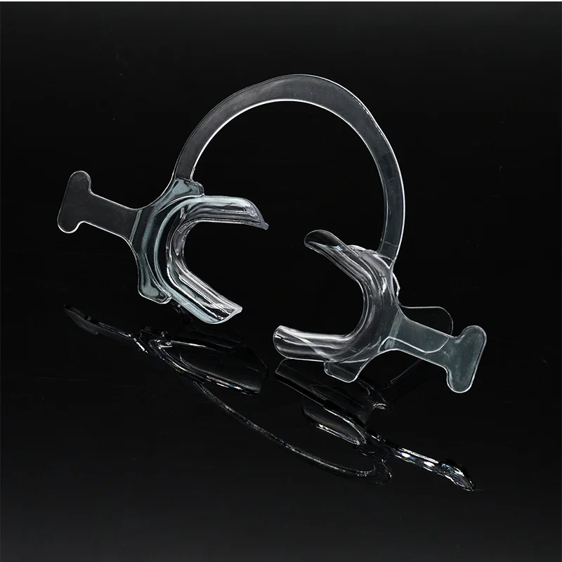 1 pc Orthodontic Dental Plastic Mouth Opener Transparent Cheek Retractor with Handle C shape Cheek Lip Retractor dental oral dry field system dental orthodontic lip cheek retractor mouth opener with suction system for dental chair materials