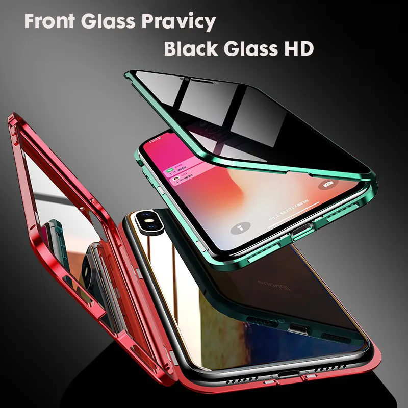 360 магнитный адсорбционный чехол для iPhone XS MAX XR X 7 8 6 6s Plus Передняя Задняя крышка из закаленного стекла полный защитный чехол на для айфон XS MAX X 8 Plus 7 6 6s плюс XR