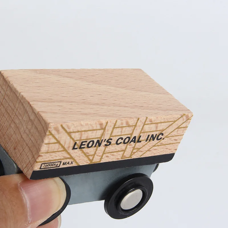 Children s wooden magnetic train set wooden puzzle child 12 train toy set boy girl DIY 5