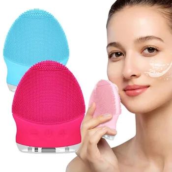 

Electric Face Cleansing Brush Silicone Cleaner Cleansing Brush Deep Pore Face Cleanser Massage Mini Face Care Tool