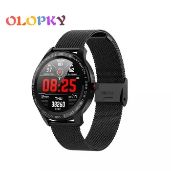 

L9 ECG PPG Heart Rate O2 Monitor Full Round Touch Screen Stainless Steel IP68 waterproof Facebook Display Business Smart Watch