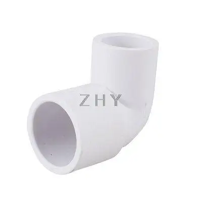 

White PVC-U 20mm to 25mm Water Pipe Right Angle Elbow Connector Adapter