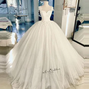 

Gelinlik Puffy Princess Ball Gown Wedding Dresses Lace Vintage Wedding Gowns Vestidos de Noiva Floor Length Bride Dress 2020