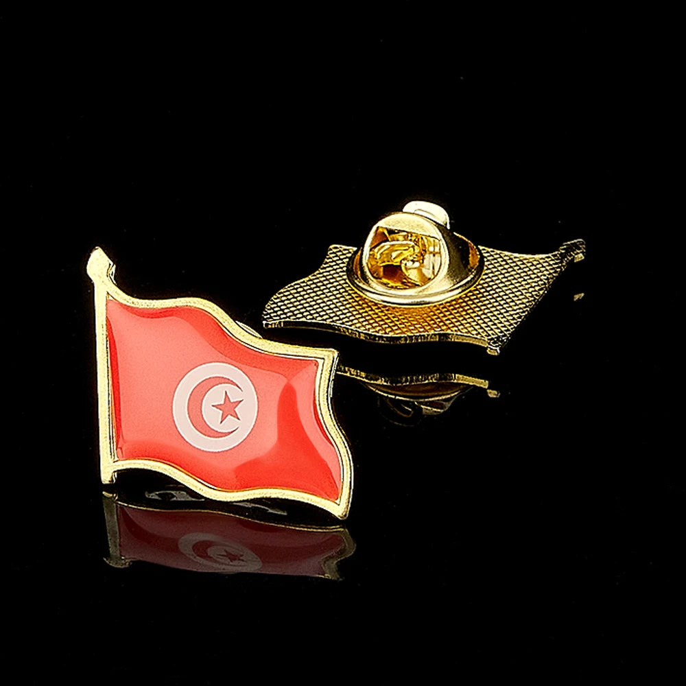 

African Country The Republic of Tunisia Fashion Flag Lapel Pin Metal Brooch Jewelry Clothes/Bag Accessories