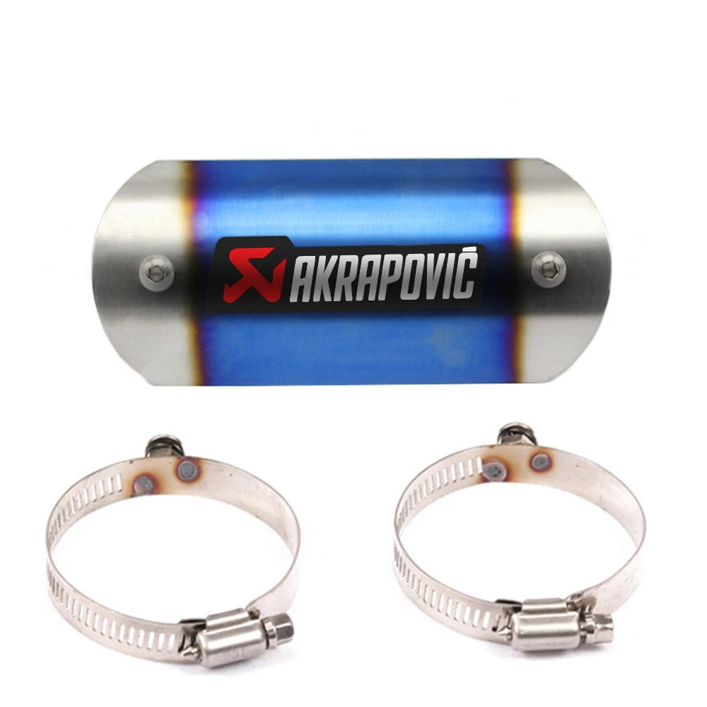 Akrapovic motorcycle exhaust muffler cover Carbon Fiber Protector Heat Shield for burgman 400 tracer 700 z750 z900 xt 660 xj6 - Color: A Sticker-LAN-T