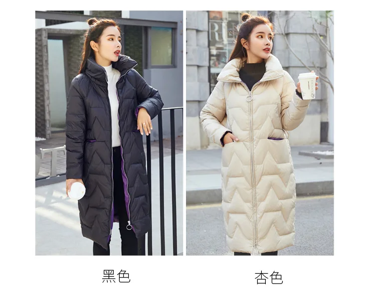 Cotton-padded Clothes/Cotton Coat Winter Hooded Zipper Long Sleeve Mid-length Warm Comfortable Fashion Photo Shoot