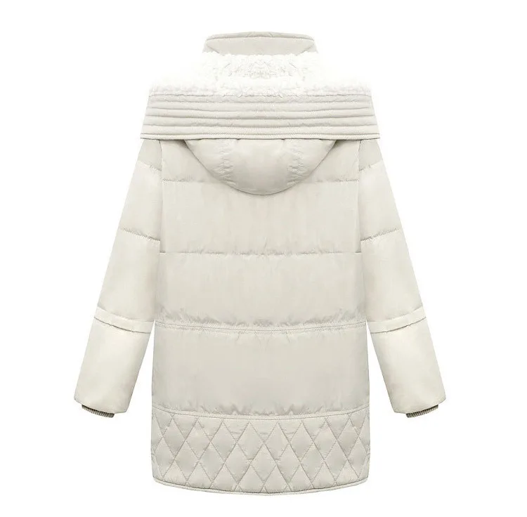 Autumn And Winter New Classic Europe And America WOMEN'S Dress Hot Selling Mid-length Thick Lamb's Wool down Jacket Women's