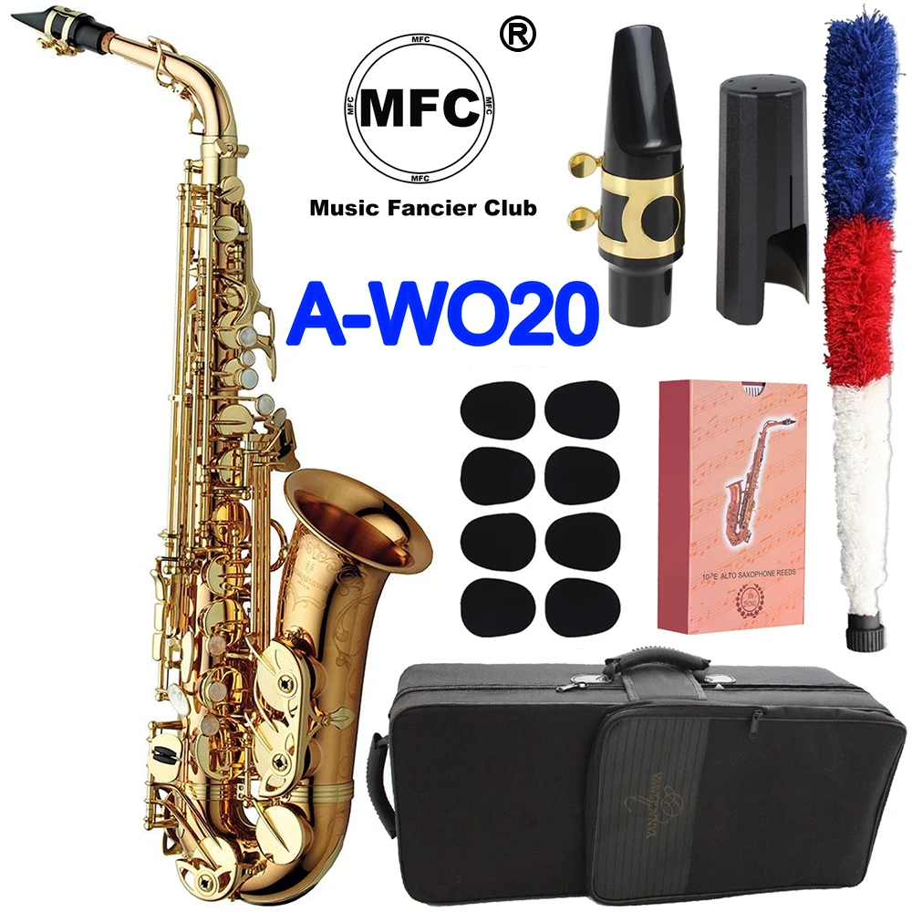 Brand New Elegant Sound Mfc Alto Saxophone A992 Awo20 Gold Lacquer