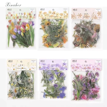 

XINAHER 40pcs/lot PET Flower Series Decoration Stickers Decorative Stationary Scrapbooking Gift Girl School Supplies