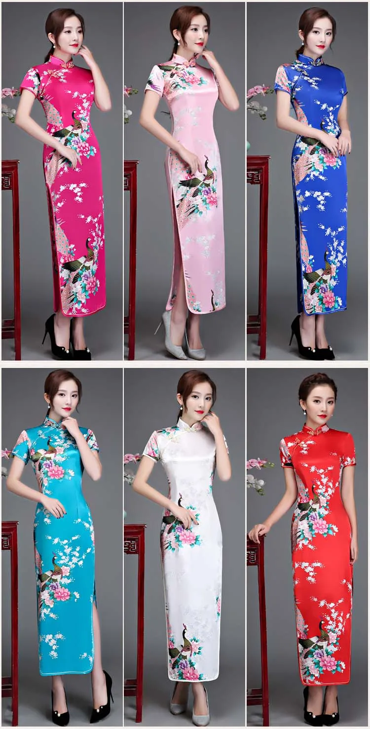 Cheongsam qipao новые женские Искусственные шелковые cheongsam женские сексуальные длинное Ципао китайское банкетное платье большого размера 6XL