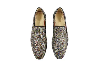 

Mens Newest Fashion Glitter Dress Shoes Handmade Slip-on Men Loafers Italian Style Men Wedding shoes