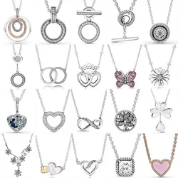 Luxury Gold Plated Jewelry Women 925 Sterling Silver Fit Pandora Original Handmades Making DIY Designer Chain Necklace Wholesale