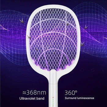 

2 In 1 Electric Mosquito Bat Usb Rechargeable Mosquito Swatter Portable Flyswatter Living Room Offic eElectric Mosquito Bat