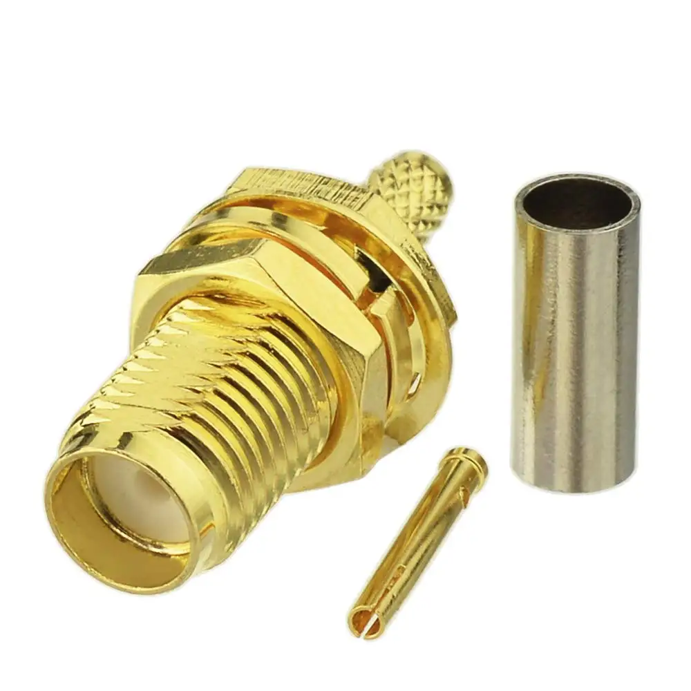 5PCS SMA Female Adapter RF Connector SMA Female Jack Crimping for RG316 RG174 Cable Wire SMA Female Connector Adapter afbeelding