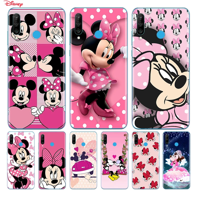 TPU Silicone Cover Pink Mickey Mouse For Huawei P40 P30 P20 Pro P10 P9 P8 Lite E Plus 2019 2017 Phone Case | Мобильные телефоны и
