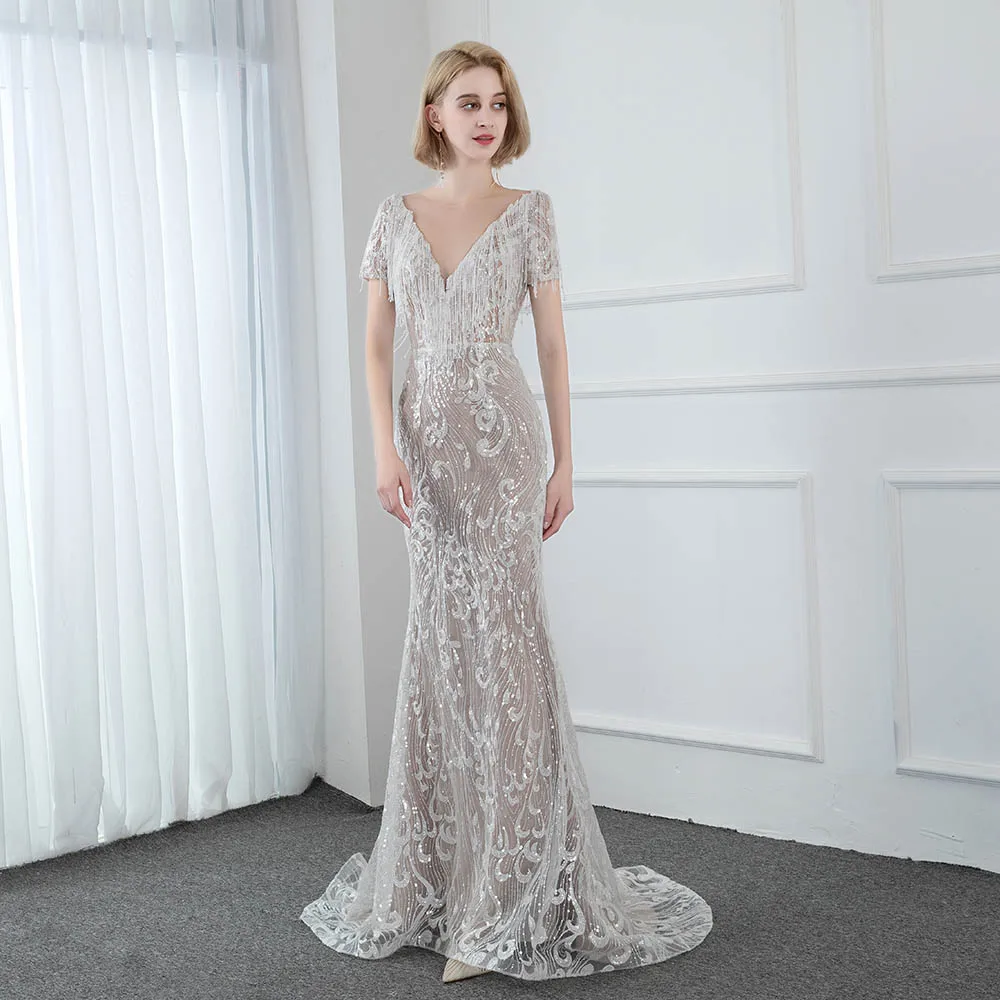 Вечерние платья от кутюр контрастных цветов с коротким рукавом длинное