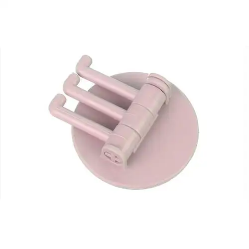 Новые творческие бесшовный Кожзам 3 филиала вращающийся крюк кухня ванна стена домашний Душ крючки для ванной держатель кухонные принадлежности - Цвет: pink