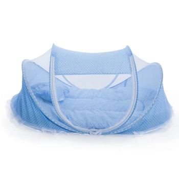 

Portable Type Kids Comfortable Babies Travel Bed Sealed Mosquito Net Mattress Pillow Mesh Bag Rotatable Folding Anti-mosquito