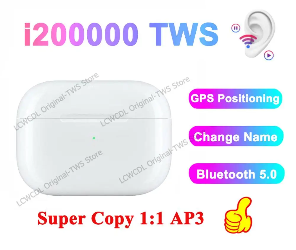 I200000 TWS MX Pro умный датчик+ изменение имени+ gps позиционирование Bluetooth 5,0 8D бас беспроводные наушники i9000 гарнитура PK i100000 i80 - Цвет: i200000 tws as AP3