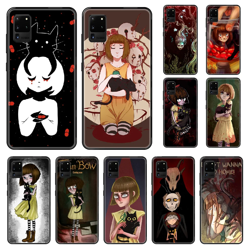 

Game Fran Bow Phone case For Samsung Galaxy S 3 4 5 6 7 8 9 10 Plus Lite Edge black painting hoesjes soft shell 3D bumper