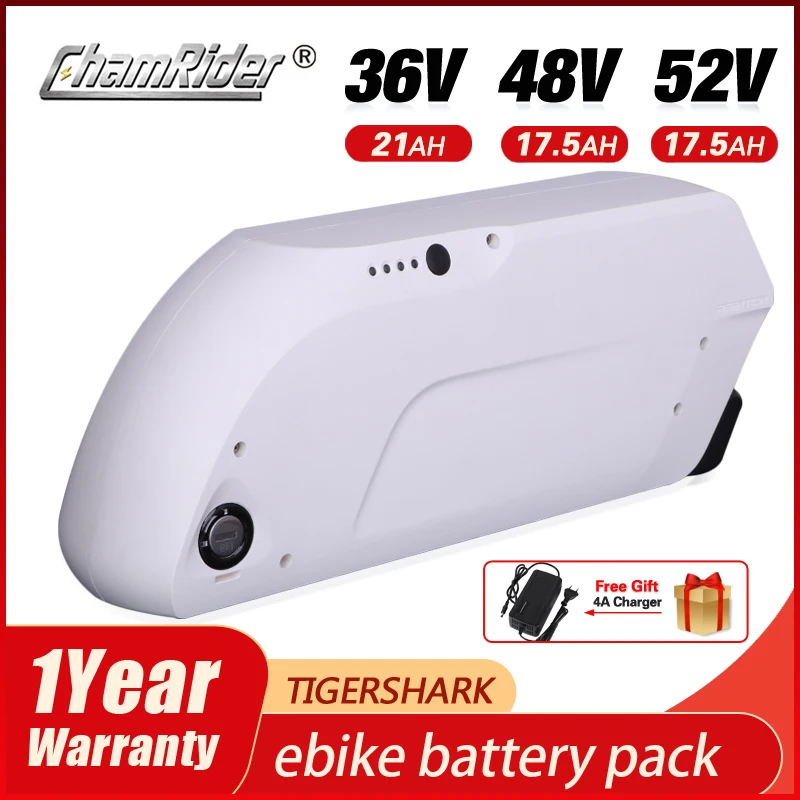 Оригинальный 48 в 36 В Аккумулятор Tigershark Downtube 20 Ач 30 А 40 BMS 350 Вт 500 750 1000 1500 18650 Cell BBS02