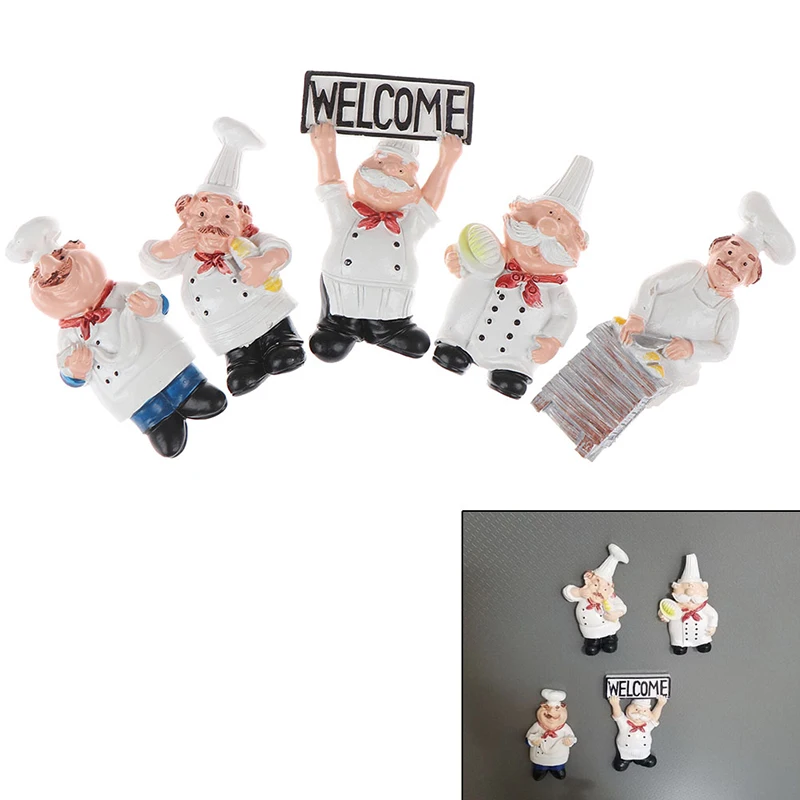 Home Kitchen 3d resin chef cook bread refrigerator magnet fridge decoration