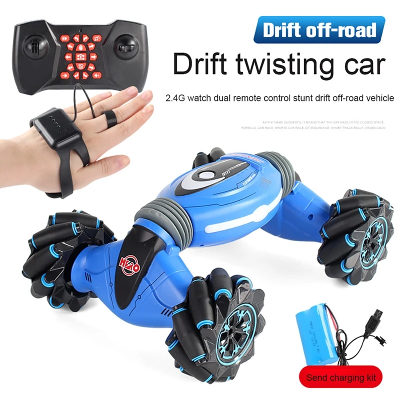 Stunt Dual Remote Control Car Gesture Sensing Twisting Vehicle Four wheel Drive Climbing Drift Car Driving 3