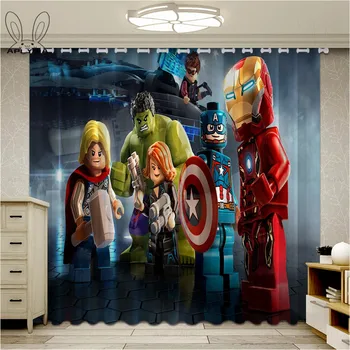 

3D Avenger Curtains For Window Cartoon Kids Living Room Bedroom Blackout Curtains Blind Drapes Cortinas For Parlour Room