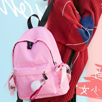 

Ladies Backpack Casual Laptop Backpack Bow New Pink Girl Ladies School Backpack Girls