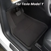 Напольный коврик для Tesla Model Y, коврик для багажника, резиновые коврики ТПЭ XPE, водонепроницаемые Нескользящие аксессуары, багажник 2019-2021 Напольный коврик для Tesla Model Y, коврик для багажника, резиновые коврики ТПЭ XPE, водонепроницаемые Нескользящие аксессуары, багажник 2019-2021