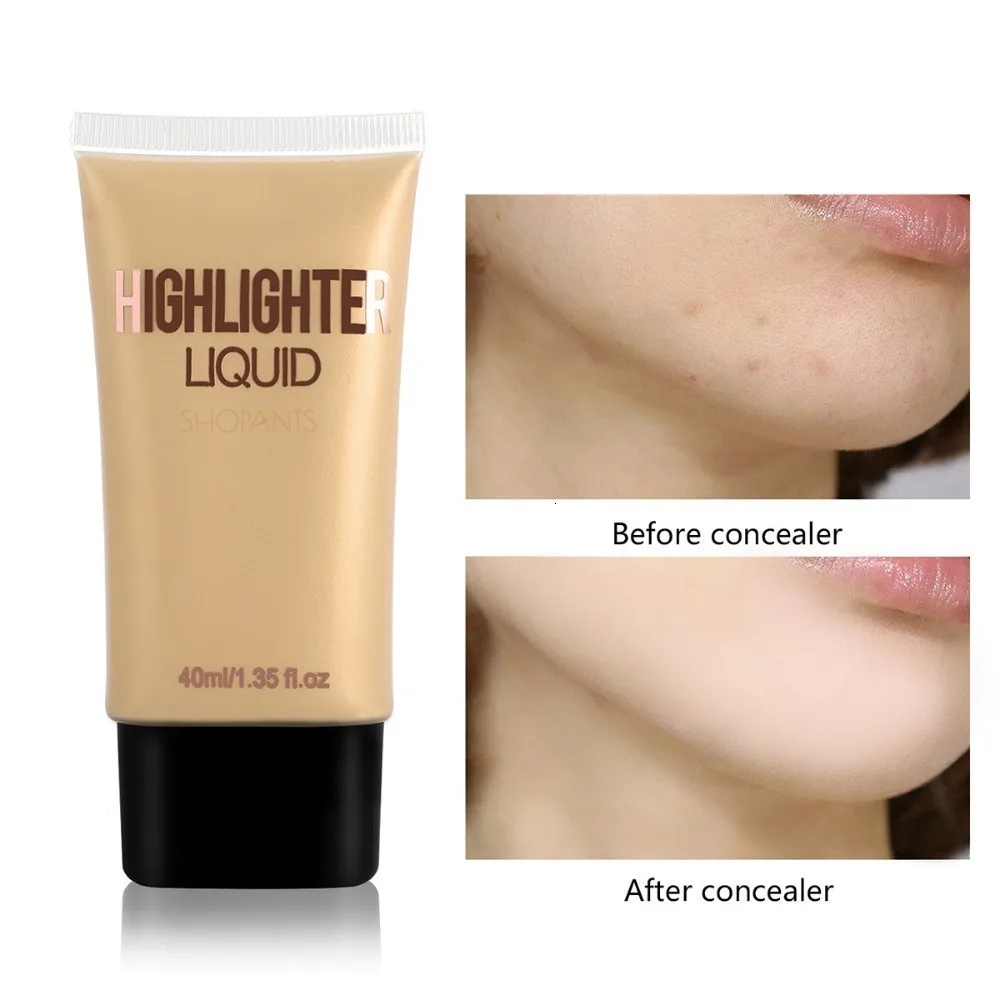 Koop ShopAnts 50g Glow Vloeibare Illuminatore Gezicht Lichaam Markeerstift Cream Voor Shimmer Skin Perfector Primer Maquillaje Profesional