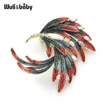 

Wuli&baby New Czech Rhinestone Bird Brooches Women Feather Weddings Banquet Office Brooch Pins GIfts