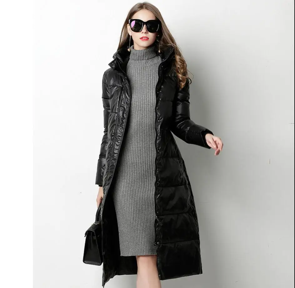 hiver manteau femme s Long vers le bas Parka bluc canard vers le bas veste chaude epaisse veste manteau femme A capuche непроницаемая одежда pardessus