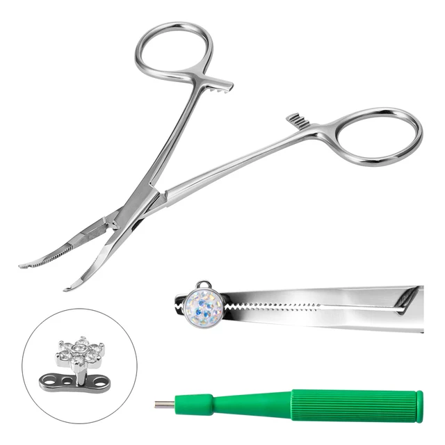 Stainless Steel Dermal Anchor Holding Pliers Professional Piercing