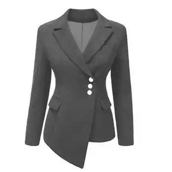 

2020 New Fashion Suit Women Blazer Workwear Unregular Office Ladies Blazers Spring Tops Female Large Size S-XXXL Khaki Black Red