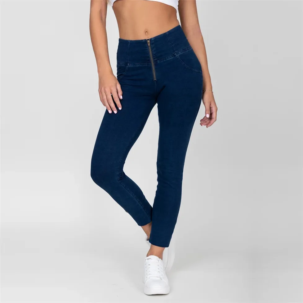 High Waisted Jeans Outfit Dark Blue New Look Stretch Skinny Jeans Womens Jeggings Fitness Workout - Jeans - AliExpress