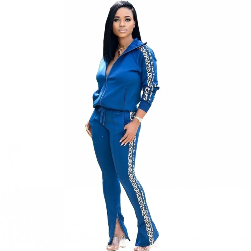 

Two Pieces Set Cardigan Jogging Femme White Jackets + Pants Zipper Sportwear 2020 Spring Autumn Suit Women Tracksuits