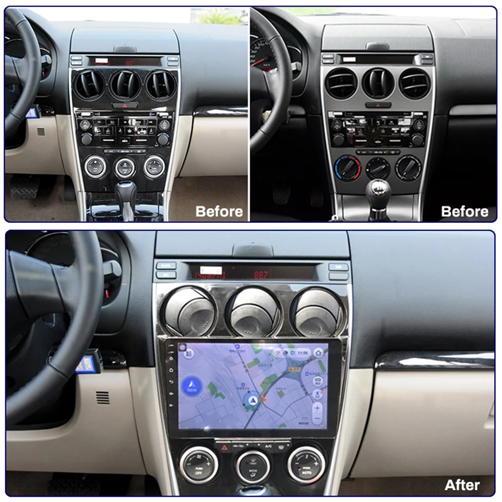 Автомагнитола 2 грамма для старой mazda 6 2004 2010 центральный DVD плеер мультимедийная
