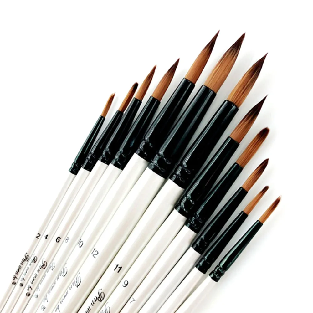 12pcs Artist Paint Brushes Set Acrylic Oil Watercolor Painting Craft Art Kit New