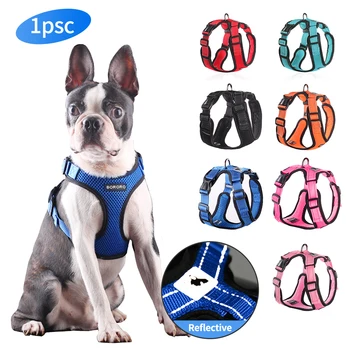 

Reflective Pet Dog Harness Vest Soft Breathable Mesh Adjustable Pet Harness Dog Harness for Small Medium Dogs