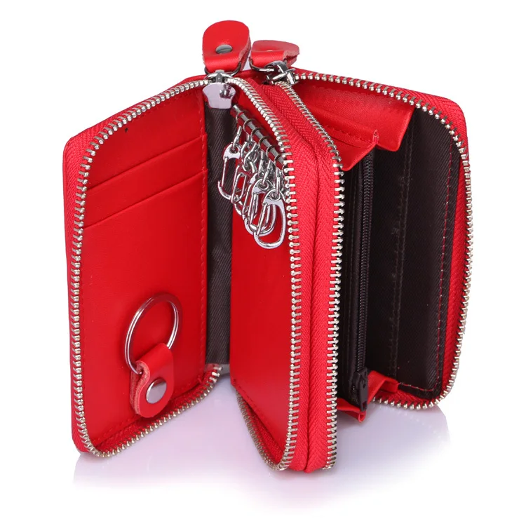 4 Colors Brand Multifunction Bag Women& Men Genuine Cow Leather key holders Double Zipper Key Card Wallet Car Key Case,YK946