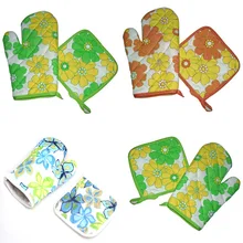 Лидер продаж 2 шт./компл. предохранительная перчатка коврик Подставка под горячую посуду теплозащитные микроволновая печь из хлопка без рукавов, протектор Кухня выпечки инструменты КТ-лепно