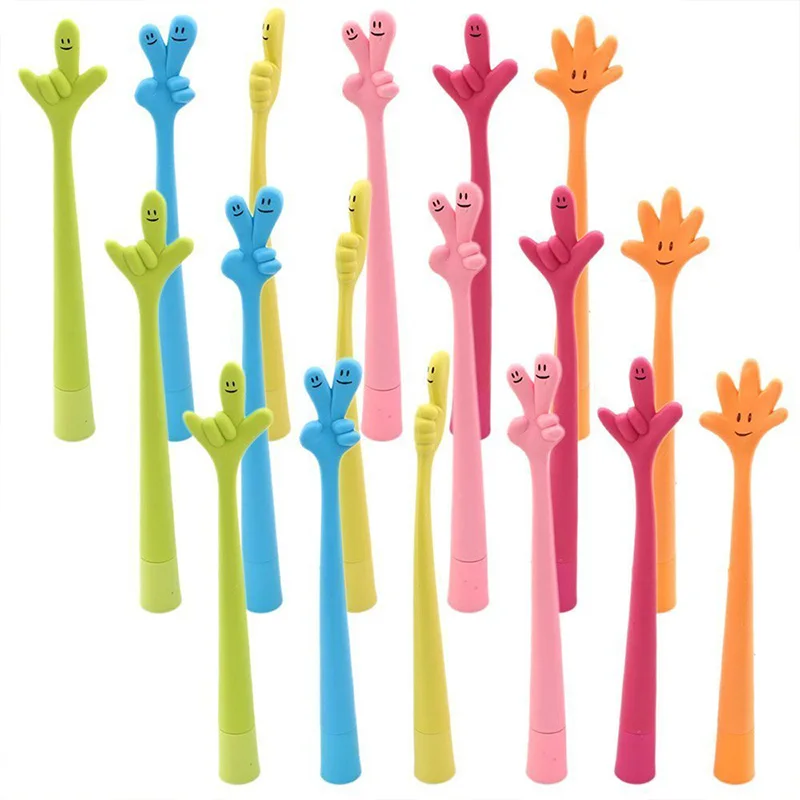

Funny Free Bending Hand Sign Ballpoint Pens Novelty Pens Noble Cute Gift Pen for Student Gift 0.5 Mm Black Ink (Pack of 18)