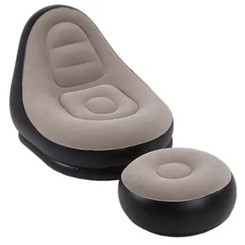 

Deluxe Lounger Pod Inflatable Sun Sofa Camping Relax Chair Foot Rest Stool Air Cushion Folding Stool Lazy Recliner Chair