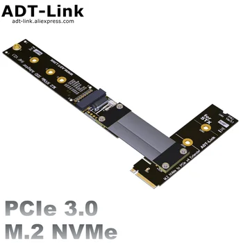 

M.2 for NVMe SSD Extension Cable Solid Drive Riser Adapter Card Angled ADT M2 to PCI-Express 3.0 X4 PCIE 32G/bps M Key Extender