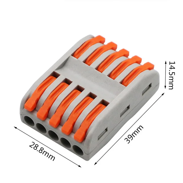 Mini Fast Cable Connector Terminal Block 222 Universal Compact Push In  Spring Splicing Plastic Wire Conductor 10PCS PCT-225